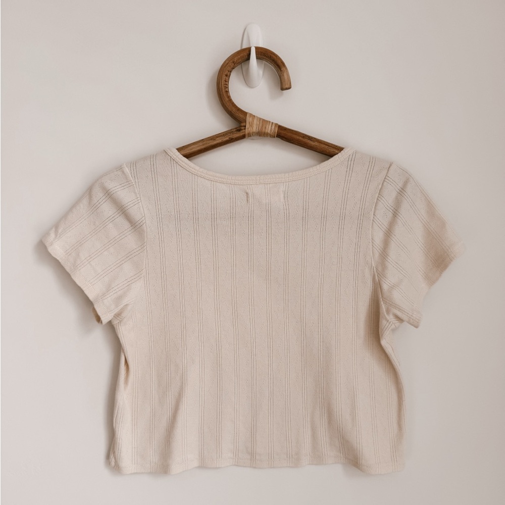 First Rite Clothing Crop Pointelle Tee - Picture 7 of 7